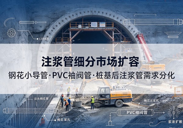 九江注浆管细分市场扩容，隧道钢花小导管、PVC 袖阀管、桩基后注浆管需求分化